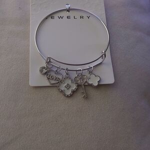 Beautiful Silver Adjustable Charm Bracelet
